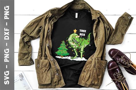 Christmas Dinosaur Tree Rex T Rex Graphic By Bowcys Creative Fabrica