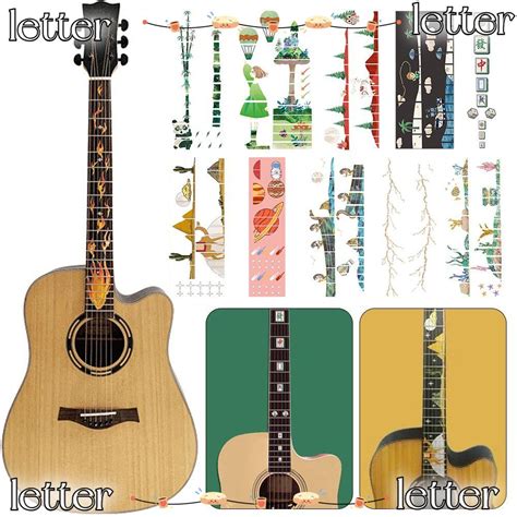 Letter Fretboard Sticker 10 Styles Electric Guitar Parts Music Instrument Decorations Cross