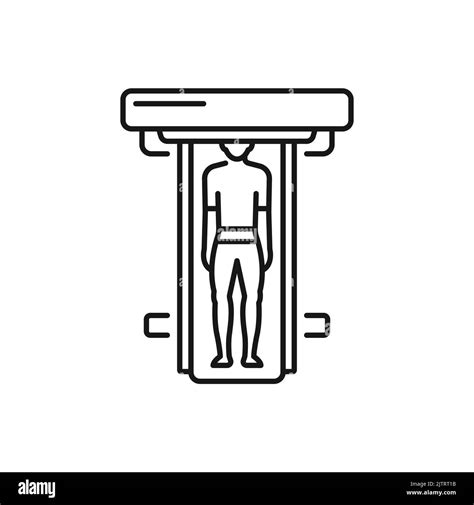 Man Having Magnetic Resonance Imaging Isolated Outline Person Doing Mri