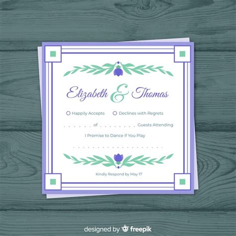 Free Vector | Wedding rsvp card