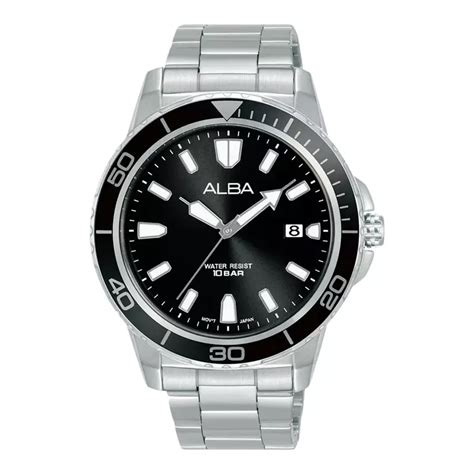 Jual Alba Jam Tangan Pria Alba As U X Men Black Dial Stainless Steel