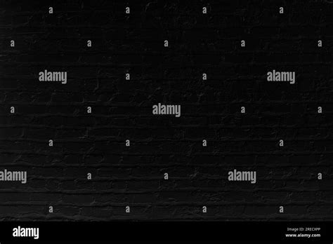 Horizontal Part Of Black Painted Brick Wall Abstract Black Brick Wall