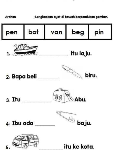 Soalan Peperiksaan Lembaran Kerja Latihan Bahasa Melayu Prasekolah