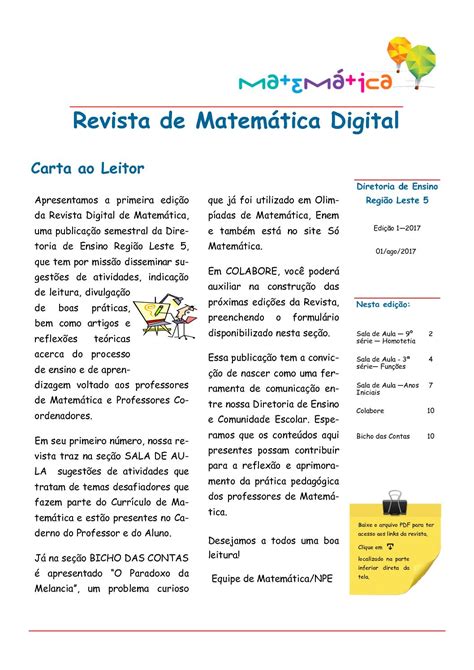 Calaméo Revista De Matemática Digital Edição 1 20 07