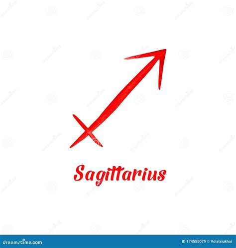 Watercolor Sagittarius Sign Hand Drawn Illustration Is Isolated On