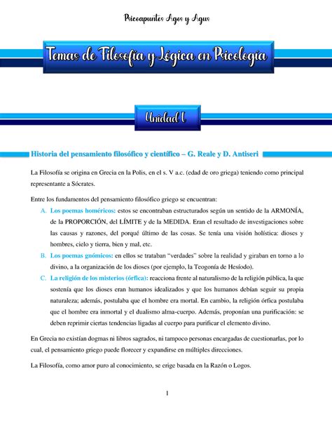 Apuntes Temas De Filo Y L Gica Historia Del Pensamiento Filos Fico Y