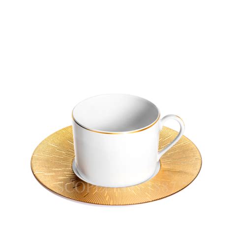 Haviland Infini Prestige Set Of Tea Cups And Saucers Gold