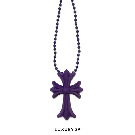 Chrome Hearts Silicone Cross Necklace Purple Shopee Thailand