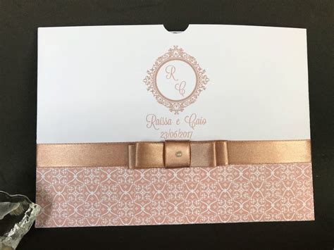 Convite de Casamento Nude Clássico Envelope Elo7