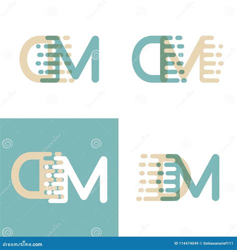 DM Letters Logo with Accent Speed in Cream and Pastel Green Stock ...