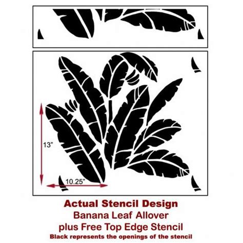 Banana Leaf Allover Stencil Great For A Tropical Room Etsy Leaf Stencil Banana Leaf Stencils