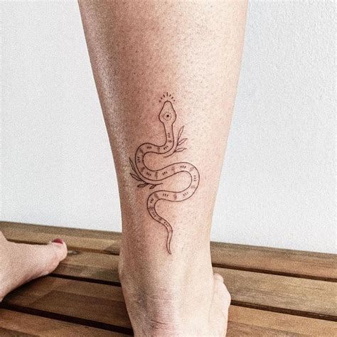 KALULA Tattoo On Instagram Snake With Leaf Detailing For Olivia