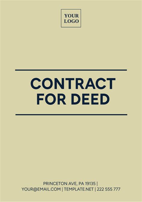 contract  deed template edit    templatenet