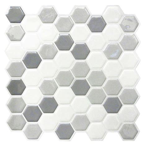 Roommates Gray Hexagon Tile Peel And Stick Backsplash 1000 In 2020