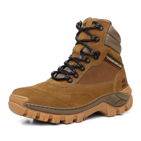 Bota Coturno Botina Adventure Tratorada Masculina Couro Palmilha