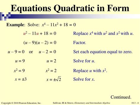 Quadratic Equations Quadratic Formula Using Powerpoint 16d