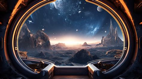 Fondo Impresionante Vista De Los Planetas A Trav S De La Gran Ventana