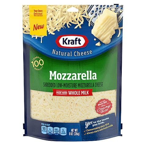 Kraft Cheese Low Moisture Mozzarella Shredded 8 Oz Mozzarella