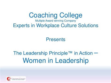 The Leadership Principle™ In Action Women In Leadership