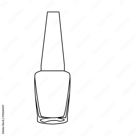 Outline Nail Polish Bottle Cosmetic Image Vector Illustration Stock