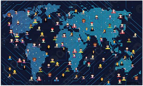 people  connecting   world population networking