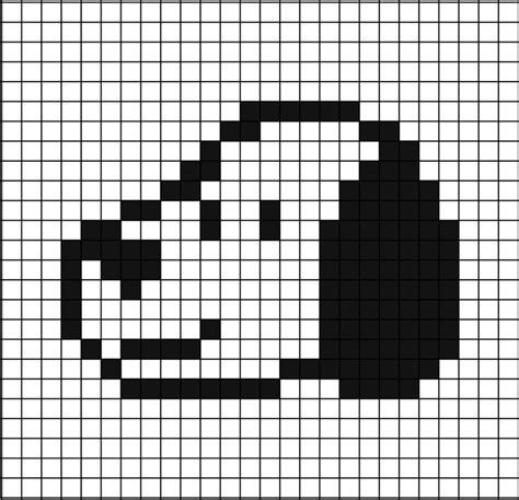 Snoopy Face Pixel Art Pixel Art Grid Pixel Art Easy Pixel Art