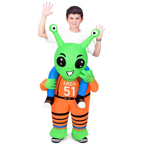 Waipfaru Halloween Inflatable Costume for Kids,Funny Alien Piggyback