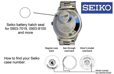 Seiko Battery Hatch Compartment Seal Gasket For 0903 7019 And More