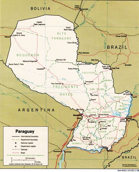 Landkarte Paraguay Politische Karte Weltkarte Karten Und