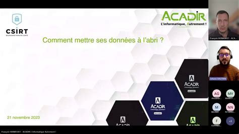 Webinaire Csirt Bfc Acadir Comment Bien G Rer La Sauvegarde De