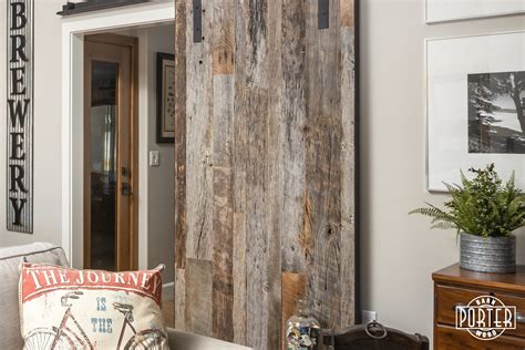 Vertical Plank Tobacco Grey Sliding Door Porter Barn Wood