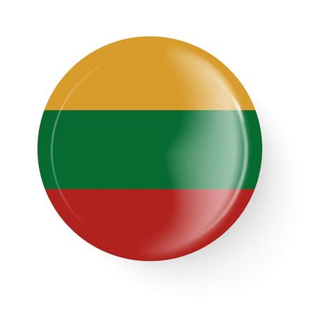 Premium Vector Round Flag Of Lithuania Pin Button Pin Brooch Icon