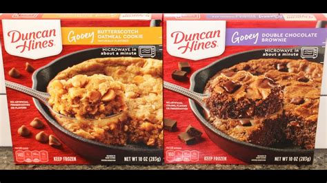 Duncan Hines Gooey Butterscotch Oatmeal Cookie And Double Chocolate Brownie Review Youtube