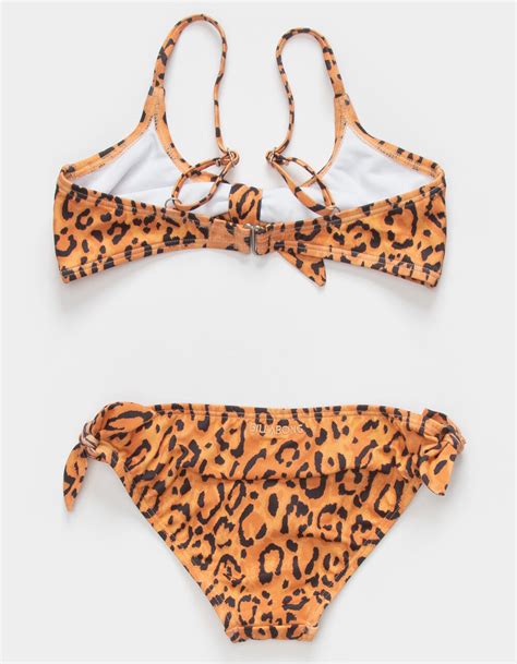 Billabong Lil Bit Wild Hanky Trilet Girls Bikini Set Leopard Tillys