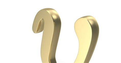 Gold Upsilon Math Symbol, 3D - Envato Elements