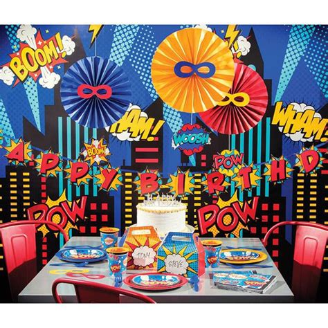 Superhero Party Hanging Decorations, Set of 3, Superhero Themed ...