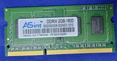 2枚セット 合計4GB ASint PC3 12800S DDR3 1600 2GB SO DIMM 204pin SSZ302G08