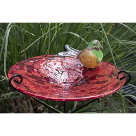 Vogeldrinkschaal Op Steker Glas Rood 90cm Eliassen Home Garden