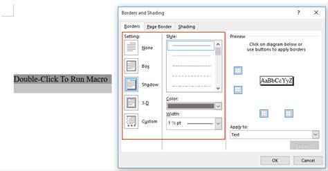 How to apply a button to run a macro code in Word document?