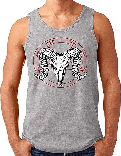 Om Goat Skull Baphomet Tank Top Shirt Herren Satanismus Ziege