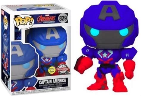 Funko Pop Marvel Mech Captain America Glow In The Dark Exclu