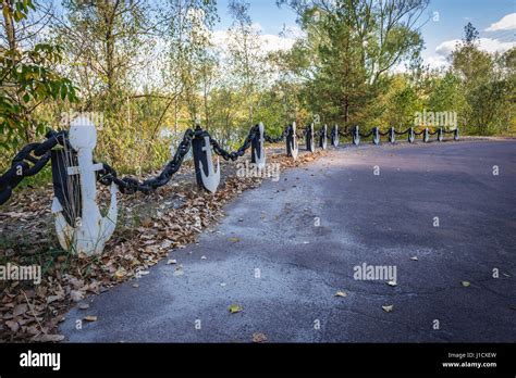 Anchors Along The Road Over Backwater Of Pripyat River In Chernobyl