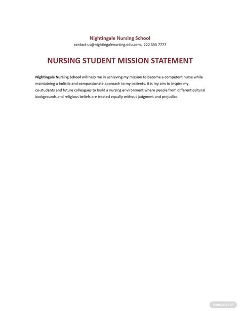 College Student Mission Statement Template - Google Docs, Word ...