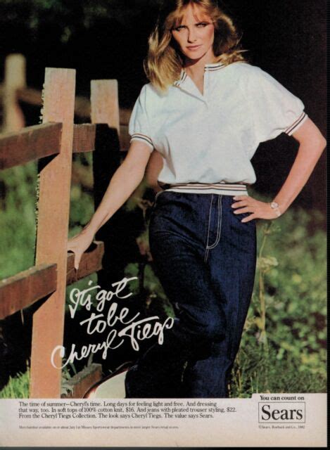 1982 Cheryl Tiegs For Sears Collection Magazine Print Ad Ebay