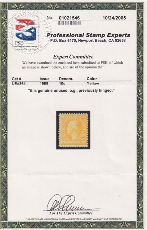 Vf With Pse Cert Og Mint Lightly Hinged Nice Color See Pic