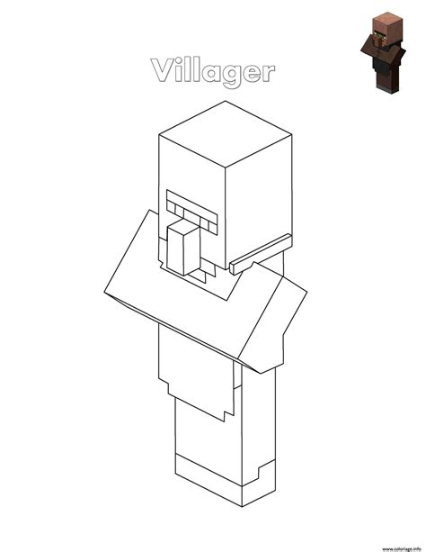 Coloriage Villager Minecraft Jecolorie