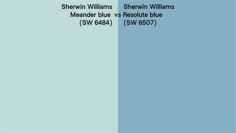 Sherwin Williams Meander Blue Vs Resolute Blue Side By Side Comparison