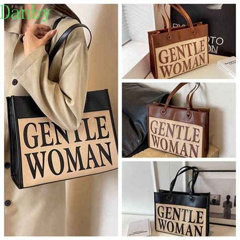 Danby Gentlewoman Canvas Bag Thai Tote Bag Fashionable Pu Leather