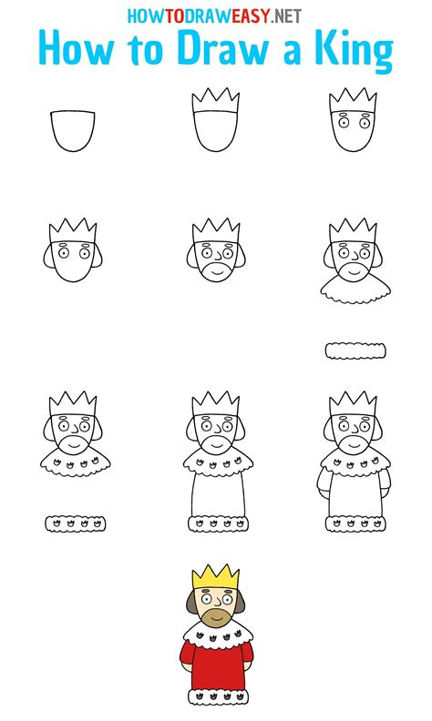 How To Draw A King Step By Step Kinder Zeichnen Kinder Basteln Und