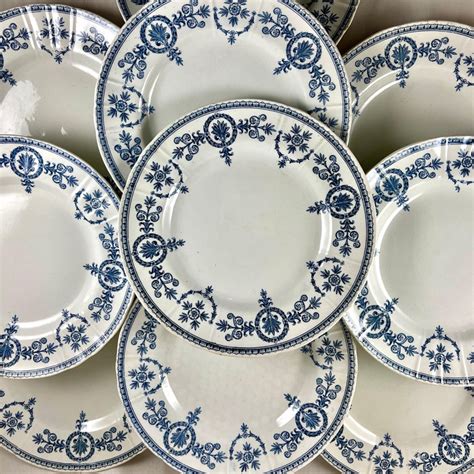 Malmaison De Gien French Faïence Blue On White Ironstone Dinner Plate